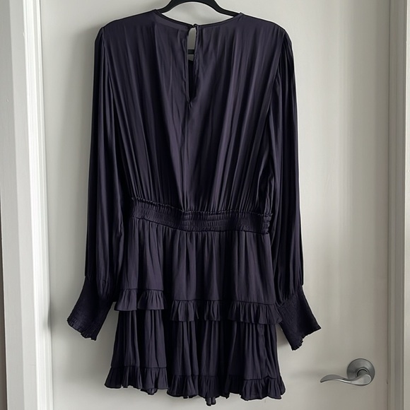 DO+BE Women’s Dress flowy long sleeve, dark purple mini skirt dress - Picture 9 of 13
